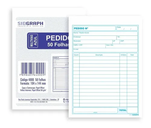 Bloco de Pedido 104x144 c/50fls