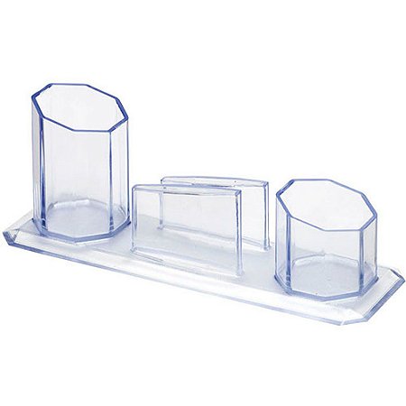 Porta Caneta, Clips e Lembrete Cristal Waleu