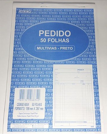 Pedido 50 Folhas Multivias-Preto