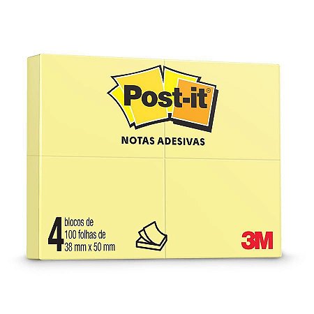 Post-it Amarelo 38mmX50mm C/4