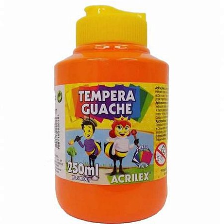 Tempera Guache Acrilex Laranja 250ml