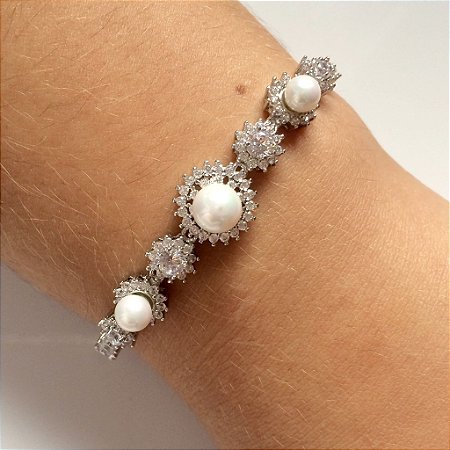 Pulseira Riviera Pérolas *Semi Jóia