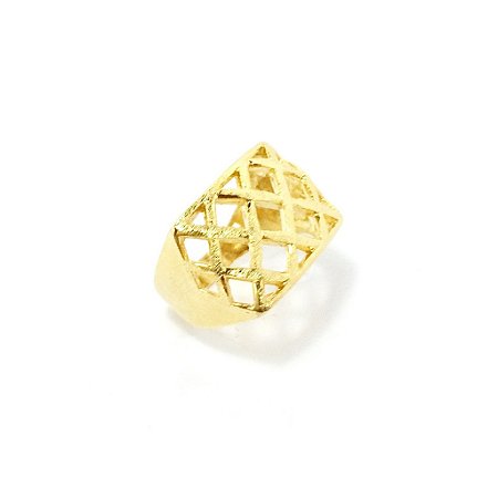 Anel Aramado Quadrado Folheado a Ouro 18k