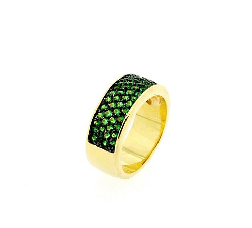 Anel Cravejado Folheado a Ouro 18k