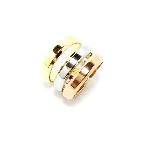 Anel Triplo Chapeado Folheado a Ouro 18k