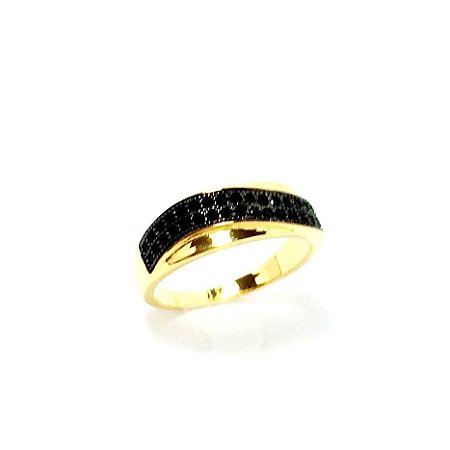 Anel Cravejado Folheado a Ouro 18k
