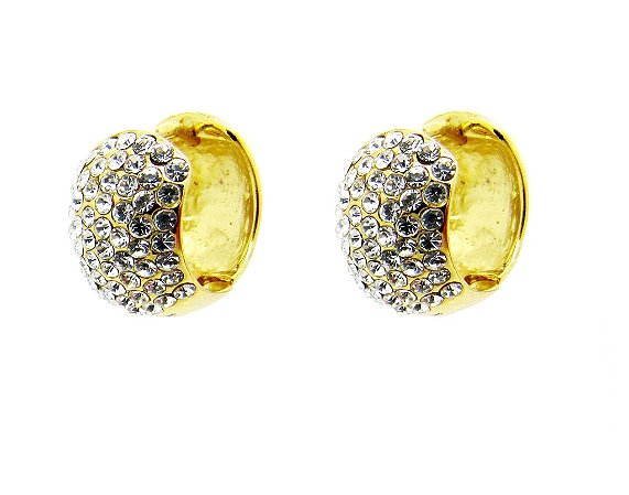 Brinco Argola Strass *Semi Jóia