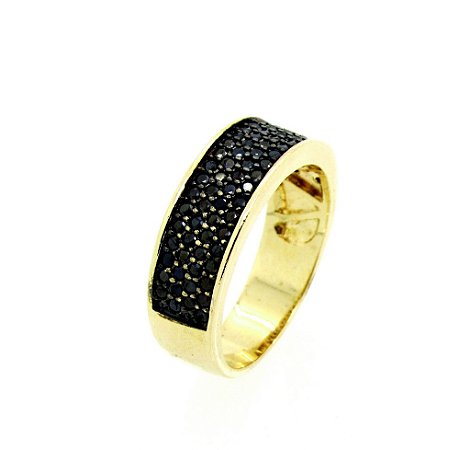 Anel Cravejado Aparador Folheado a Ouro 18k
