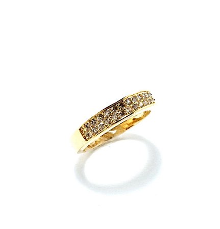 Anel Cravejado Aparador Folheado a Ouro 18k