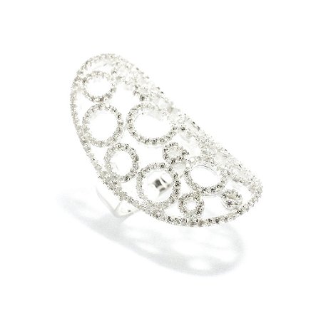 Anel Cravejado Oval Prata 925