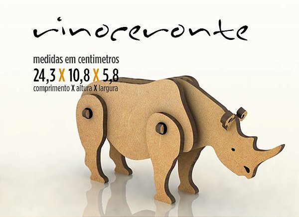 Animaldeiras Rinoceronte sem Adesivo
