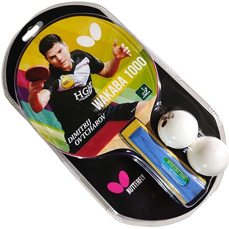Raquete Profissional de Ping Pong Wakaba 1000 + 2 Bolas Bty