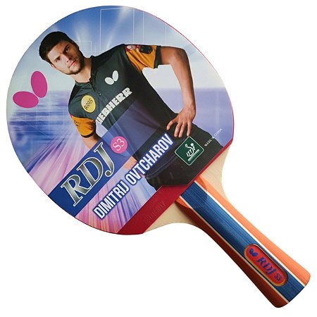 Raquete Tênis de Mesa Clássica Butterfy Dimitrij Ovt RDJ S3