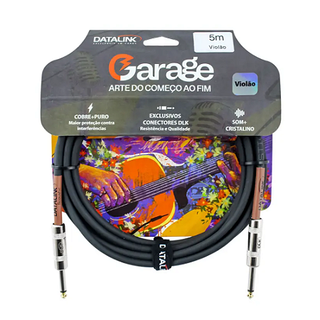 CABO  GARAGE ACOUSTIC P/ VIOLÃO 0,30 mm² P10-P10 PRETO METAL