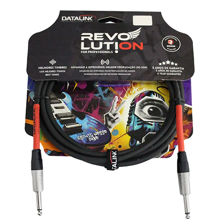 CABO REVOLUTION P/ INSTRUMENTOS 0,50 mm² REAN P10-P10 PRETO