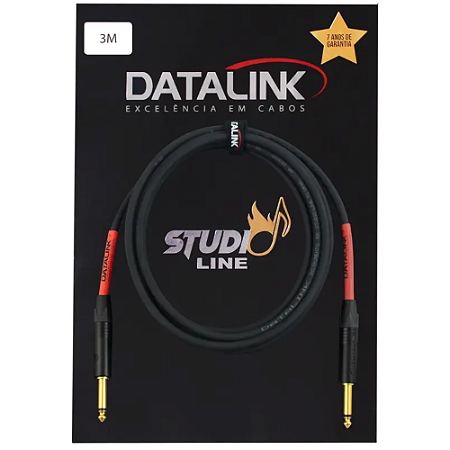 CABO STUDIO PRETO P/ INSTRUMENTOS 1,00 mm² NEUTRIK P10 x P10 Dourado