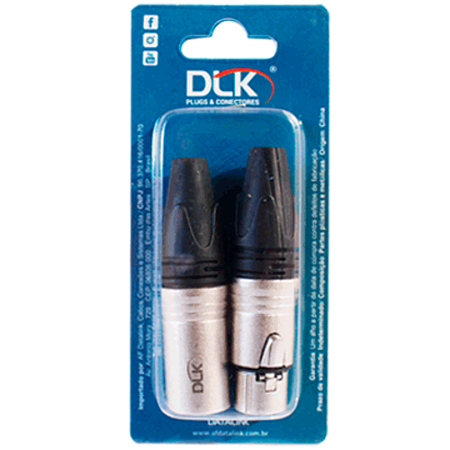 CONECTOR  SOM XLR(F) / XLR(M) 3 POLOS (BLISTER COM 01 PEÇA DE CADA)