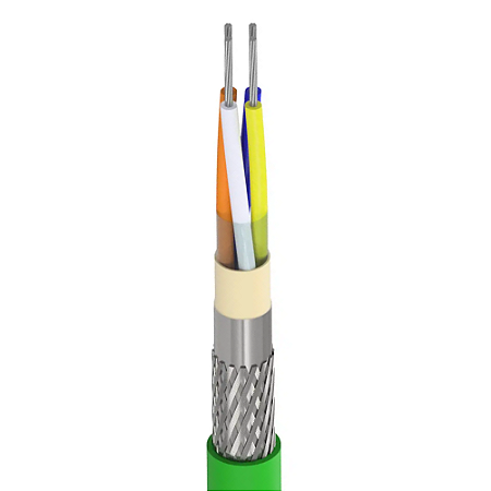 CABO DE REDE PROFINET FLEX TYPE B 2x2x22AWG PP 600V PVC ST1 VERDE ANTI-UV
