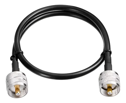 Cabo RG58 50 Ohms PX 95% Malha 1,5m com Conectores UHF Macho