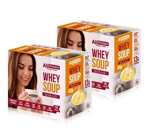 2 Caixas de Whey Soup Queijo All Protein 24 unidades de 25g - 600g