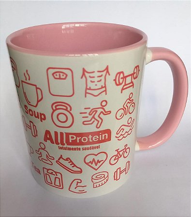 1 Caneca colorida coleção All Protein - Cor Rosa