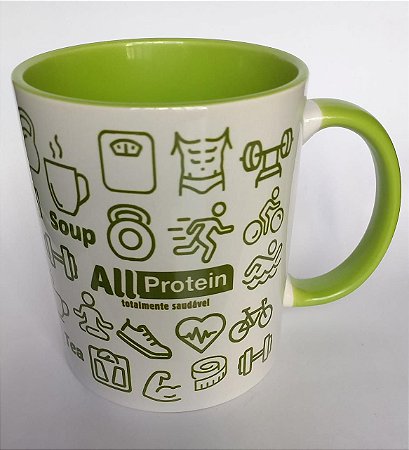 1 Caneca colorida coleção All Protein - Cor Verde