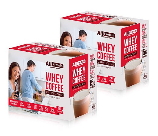 2 Caixa de Whey Coffee Cappuccino All Protein 24 unidades de 25g - 600g