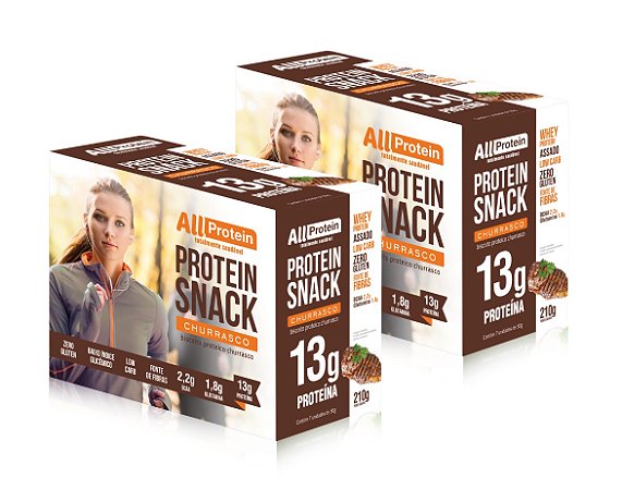 2 Caixas de Protein Snack Churrasco All Protein 14 unidades de 30g - 420g