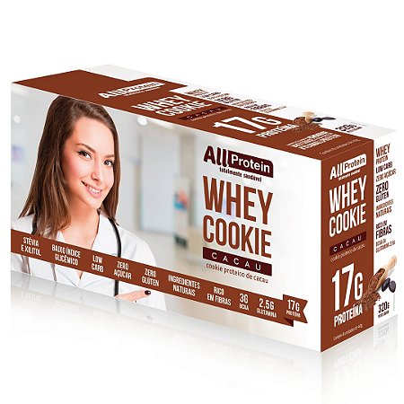 1 Caixa de Whey Cookie de Cacau All Protein 8 unidades de 40g - 320g