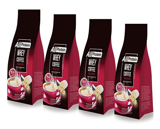 4 Pacotes de Whey Coffee Mocaccino 1200g (48 doses) - All Protein