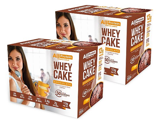 2 Caixas Whey Cake de Chocolate All Protein - 24 Saches de 30g - 720g