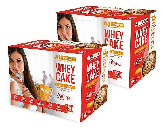 2 Caixas Whey Cake de Maçã com Canela All Protein - 24 Saches de 30g - 720g
