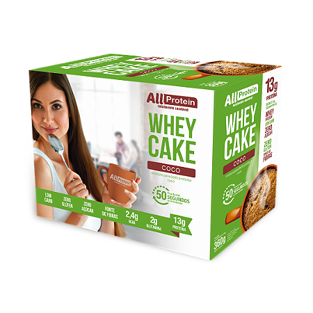 1 Caixa Whey Cake de Coco - 12 Saches de 30g - 360g