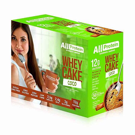 1 Caixa Whey Cake de Coco - 12 Saches de 30g - 360g