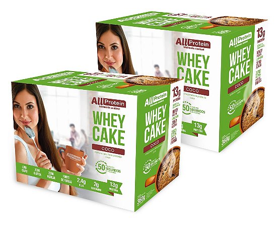 2 Caixas Whey Cake de Coco All Protein - 24 Saches de 30g - 720g