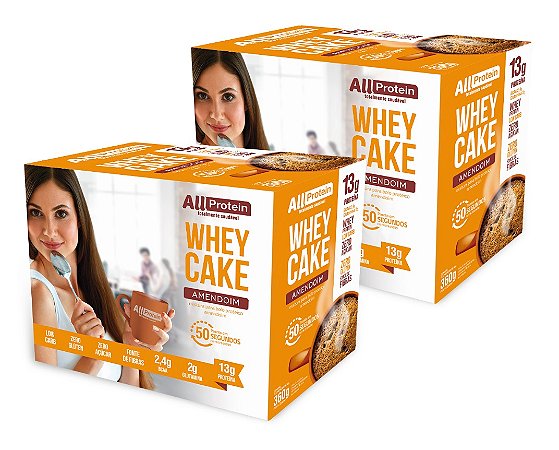 2 Caixas Whey Cake de Amendoim All Protein - 24 Saches de 30g - 720g