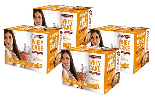 4 Caixas Whey Cake de Amendoim All Protein - 48 Saches de 30g - 1440g
