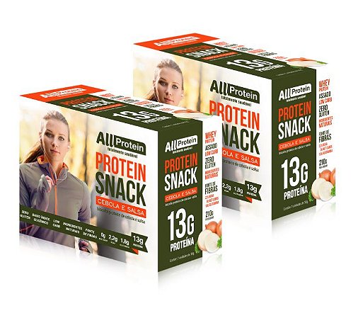 2 Caixas de Protein Snack Cebola e Salsa All Protein 14 unidades de 30g - 420g