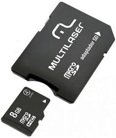 CARTÃO DE MEMÓRIA 8GB MULTILASER CLASSE 4 MC004