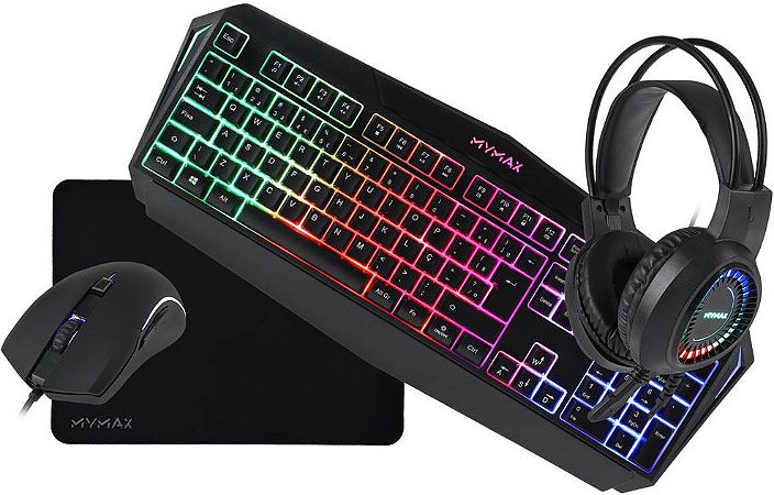 COMBO GAMER MYMAX TECLADO + MOUSE 3200DPI + HEADSET + MOUSEPAD MHP-SPKIT4IN1
