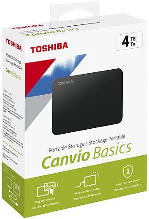 HD EXTERNO 4TB TOSHIBA CANVIO BASICS USB 3.0 HDTB440XK3CA