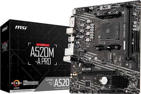 PLACA MÃE AMD MSI A520M-A PRO DDR4 AM4