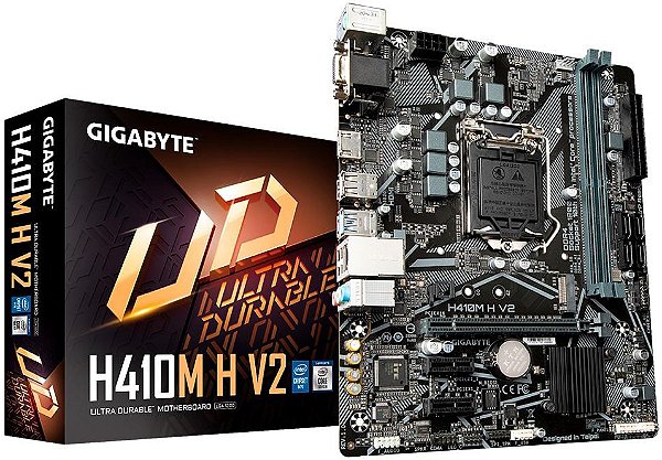 PLACA MÃE INTEL GIGABYTE H410M H V2 DDR4 LGA1200