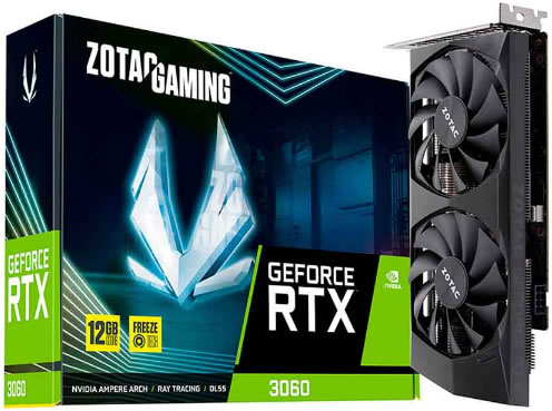 PLACA DE VÍDEO GEFORCE RTX 3060 12GB GDDR6 192BITS ZOTAC ZT-A30600E-10M