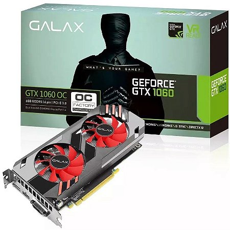 PLACA DE VÍDEO GALAX GEFORCE GTX 1060 OC 6GB DDR5