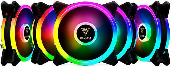 KIT 05 FAN GAMDIAS AEOLUS 120MM RGB M2-1205R