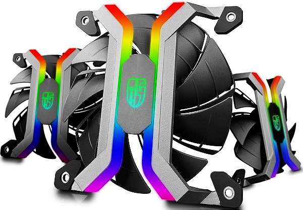 KIT 3 FAN GAMERSTORM MF120S 120MM RGB DPGS-FMF120S-M-3P