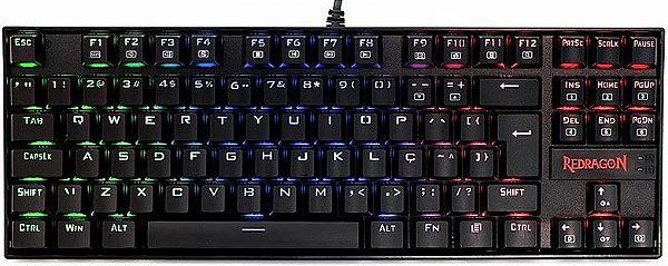 TECLADO MECÂNICO REDRAGON KUMARA RGB SWITCH BROWN K552RGB-1