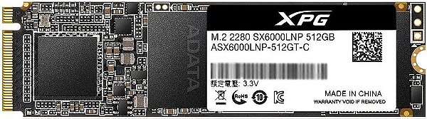 SSD ADATA 512GB XPG SX6000 LITE M.2 NVME ASX6000LNP-512GT-C