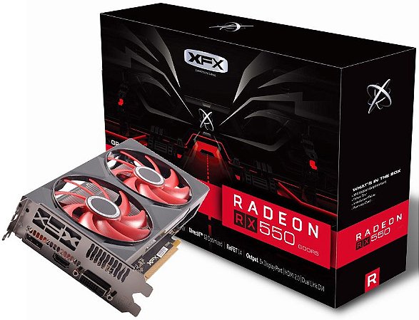 PLACA DE VÍDEO XFX AMD RADEON RX 550 4GB GDDR5 128BITS